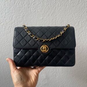 Black Quilted Leather Chain Bag